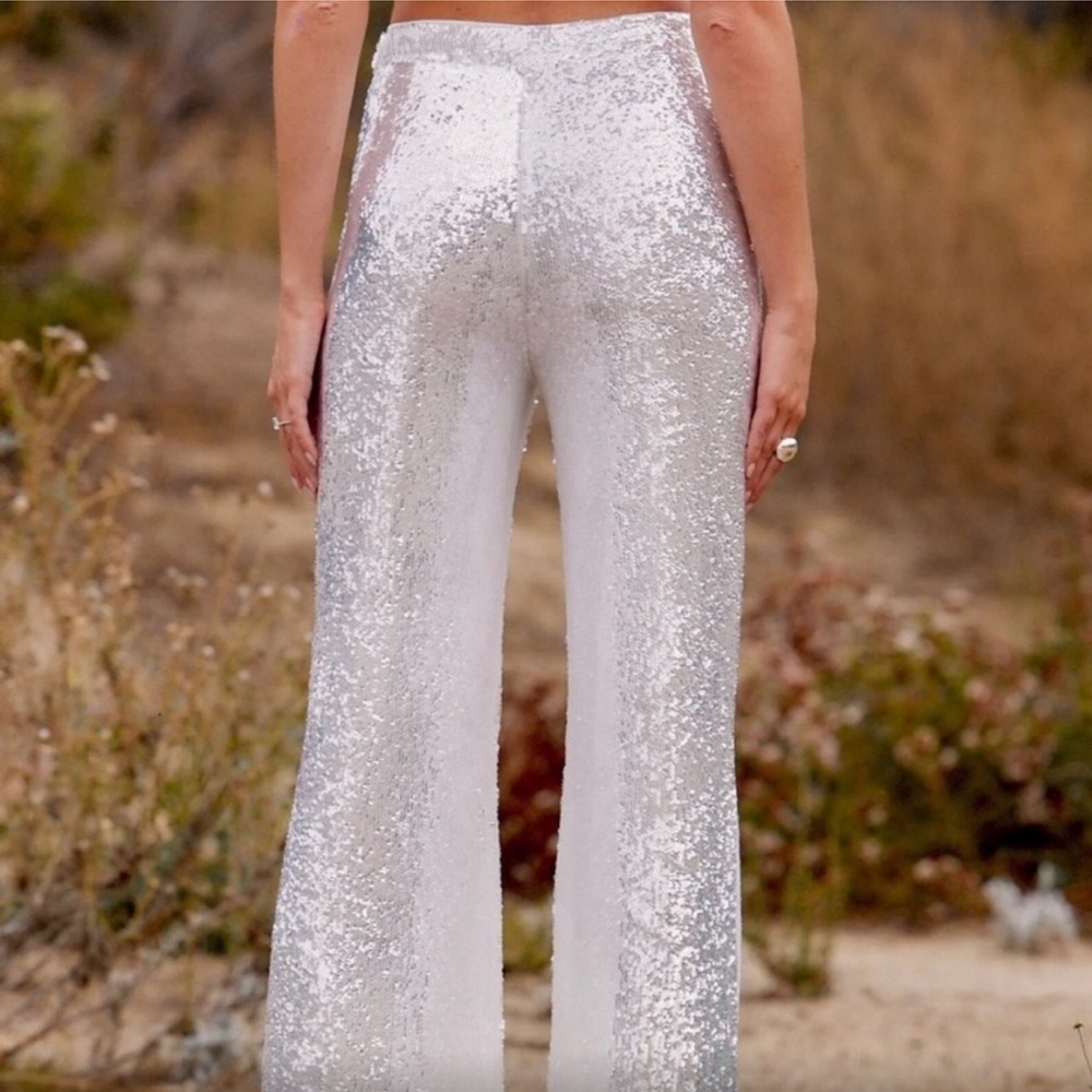 Elegant‎ Silver Sequin Women's Pants